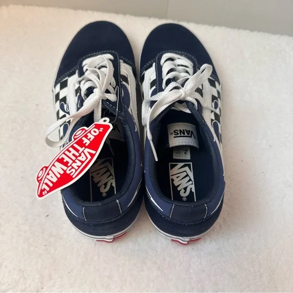 Vans Blue and White Checkered Sneakers - Picture 7 of 11